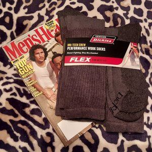 Dickies Dri-Tech Crew Socks Shoe Size 6-12 Men's Health Magazine May / June 2022